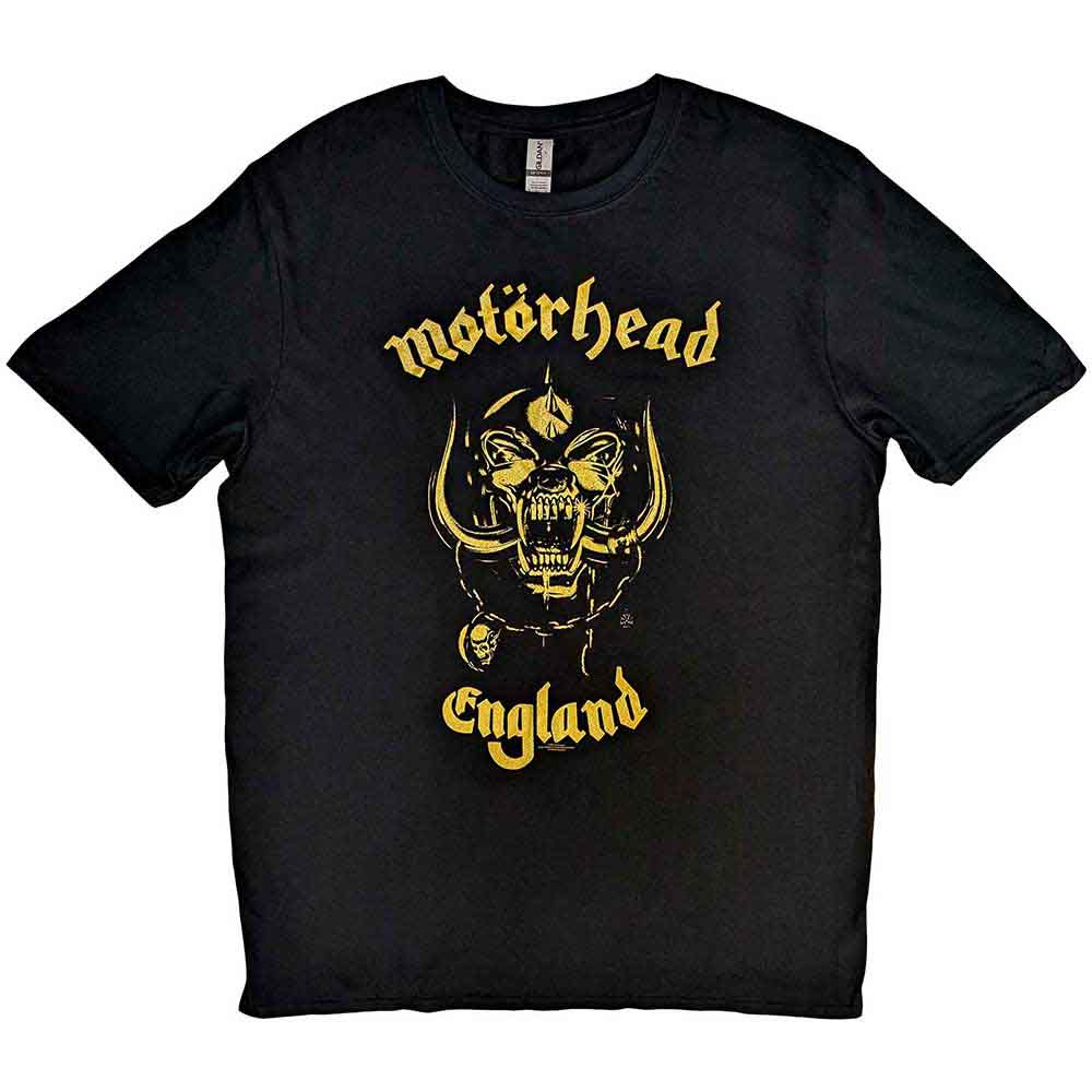 Image of Motörhead Unisex T-shirt - England Classic Gold Rock Off
